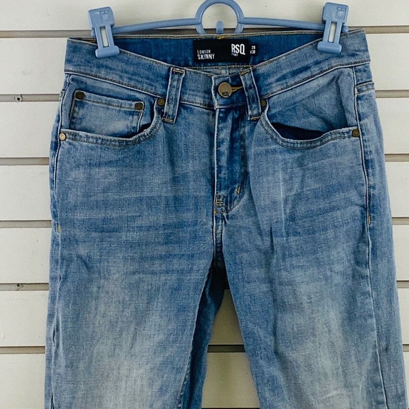 Mens 28x30 RSQ London Skinny Jeans Light Blue‎ Wash 30" Inseam - Picture 2 of 7